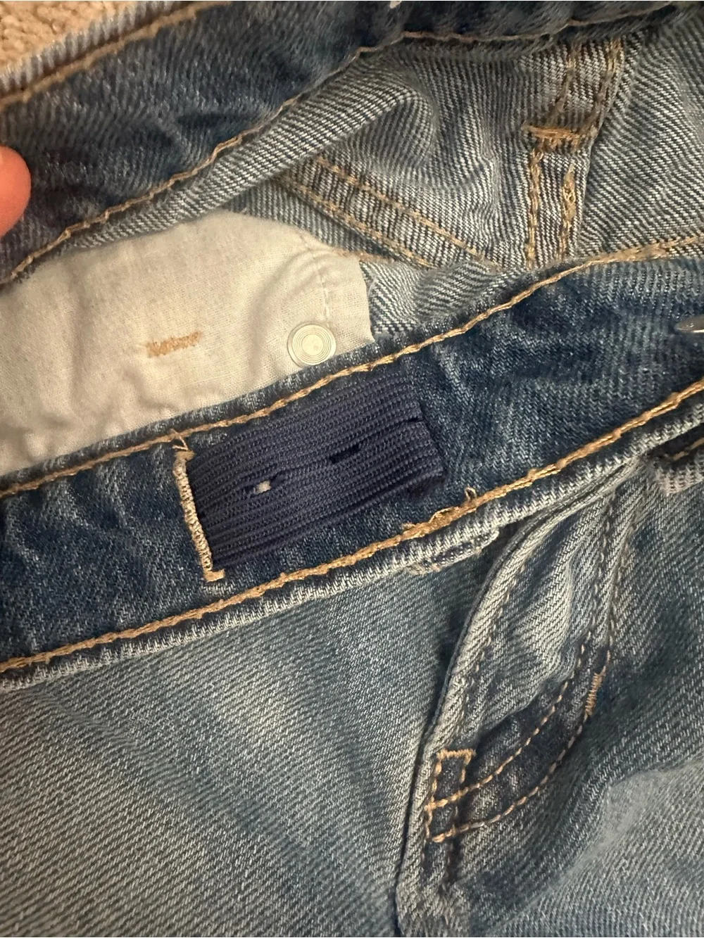 Old Navy Light Blue Denim Shorts with Embroidered Daisies